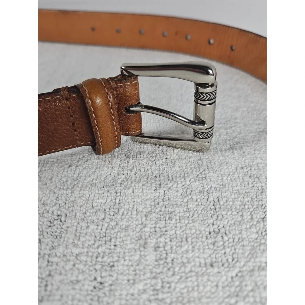 Martin Dingman Tumbled Glove‎ Leather Belt 42 Brown Handmade In The USA Nice!!!
